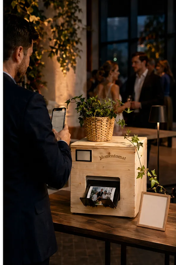 Printer foto pentru evenimente corporate cu printuri personalizate cu brandul companiei