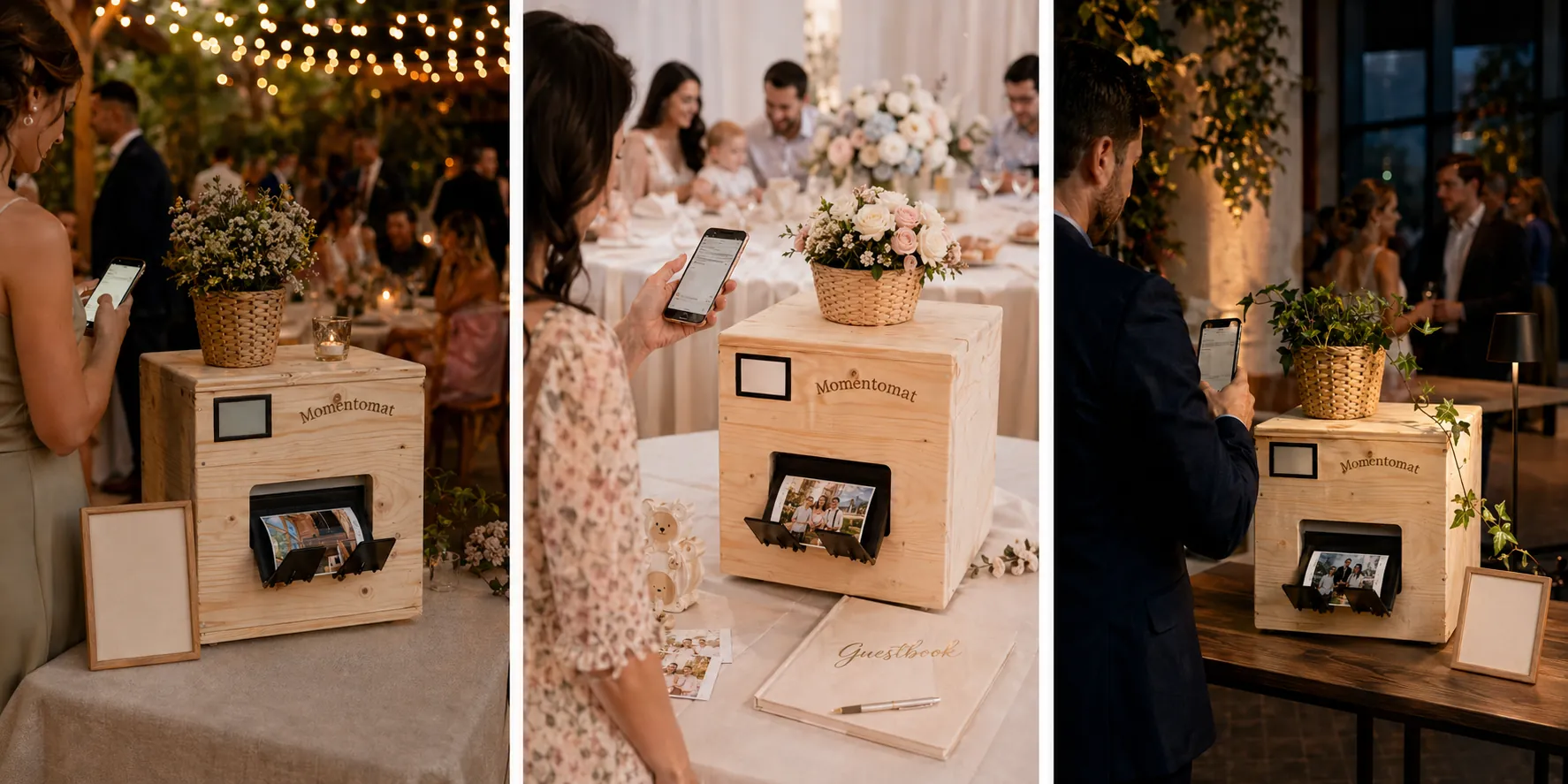 Memory wall — perete cu fotografii printate la eveniment cu Momentomat